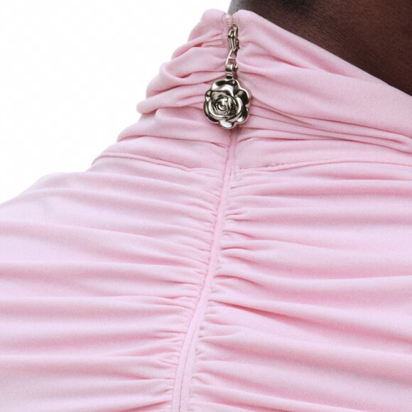 Magda Butrym x HM - Rose-Appliquéd Mock Turtleneck Dress - Picture 3 of 4